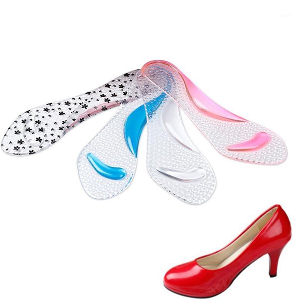 

women silicone gel insoles arch support ortic flatfoot prevent foot cocoon high heels shoes pad h91 materials, Black
