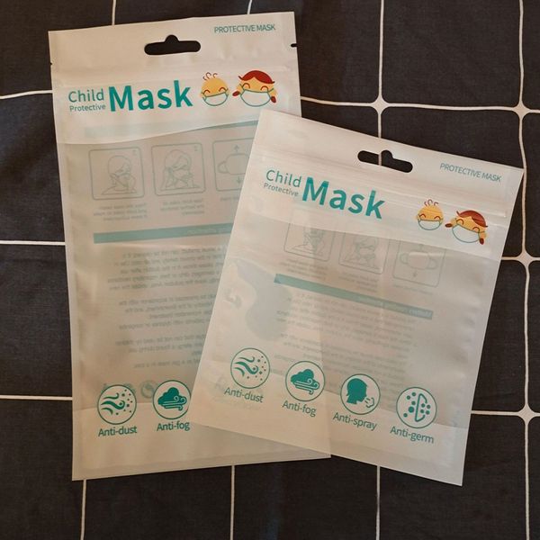 

in stock packaging protective opp bag zipper pouches lock bags for disposable face mask bag for baby kids child masks bag empty retail