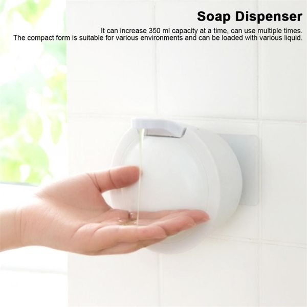 350ml Montaggio a parete Soap Dispenser Sapone Manuale Press Contenitore Sapone Doccia Doccia Gel Shampoo Box Pompa Bagno Bottiglia di sapone Y200407