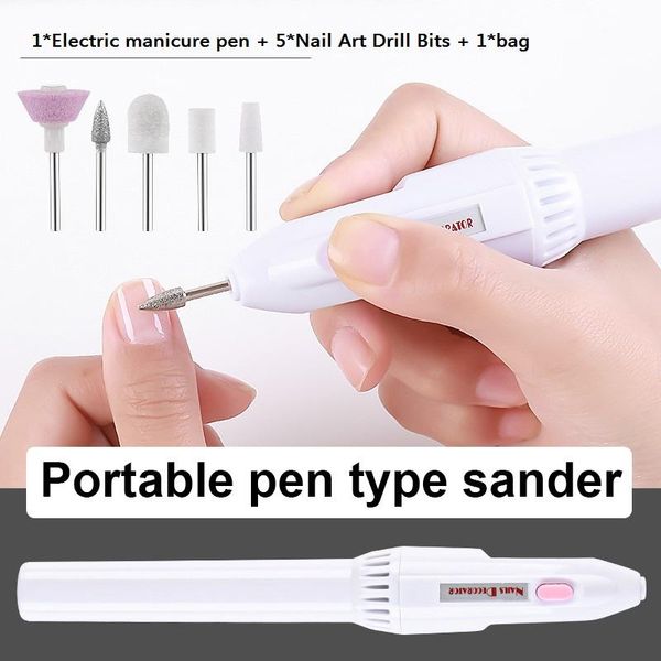 

nail drill & accessories 1 set electric machine pedicure manicure mill cutter sets mini portable ceramic file sanding polishing