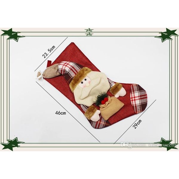 

christmas tree decorations santa claus&snowman&deer christmas stockings new christmas decorations for home decor 21pcs/l