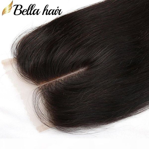 

brazilian virgin hair closure hair bundles with lace closure middle part silky straight natural color 8-34 inch bellahair, Black