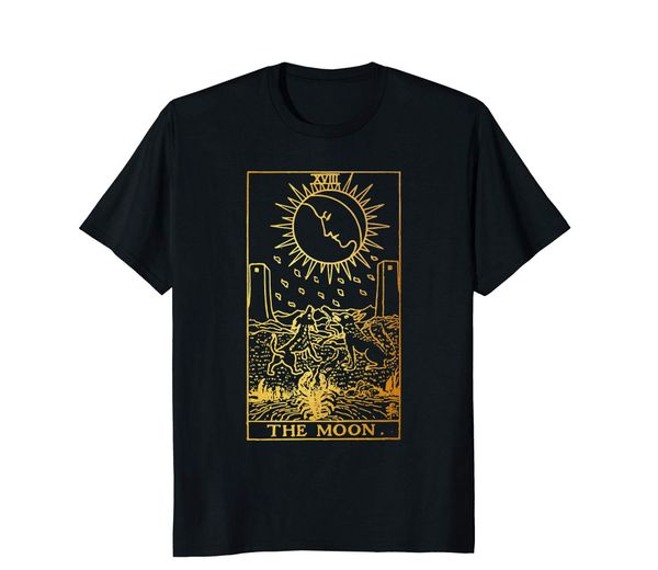 

the moon tarot card t shirt gold design 2020 fashion stranger things t shirt men sport hooded sweatshirt hoodie