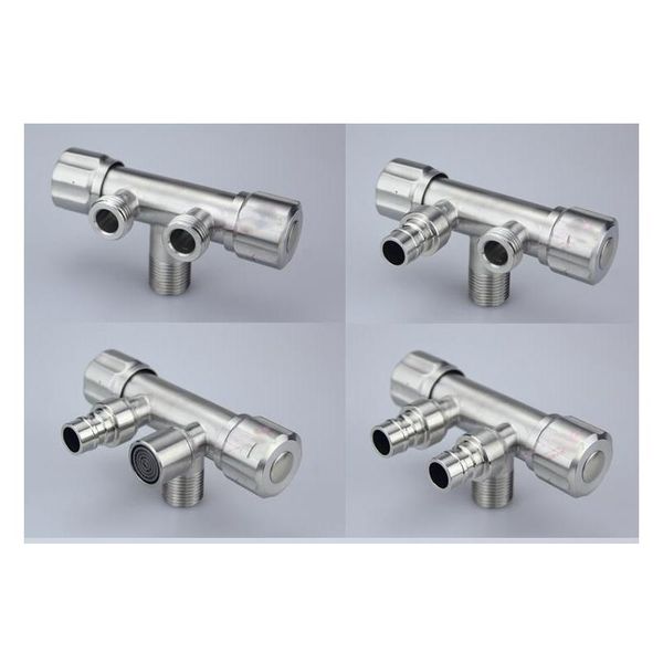 

double control double outlet 304 stainless steel three way angle valve