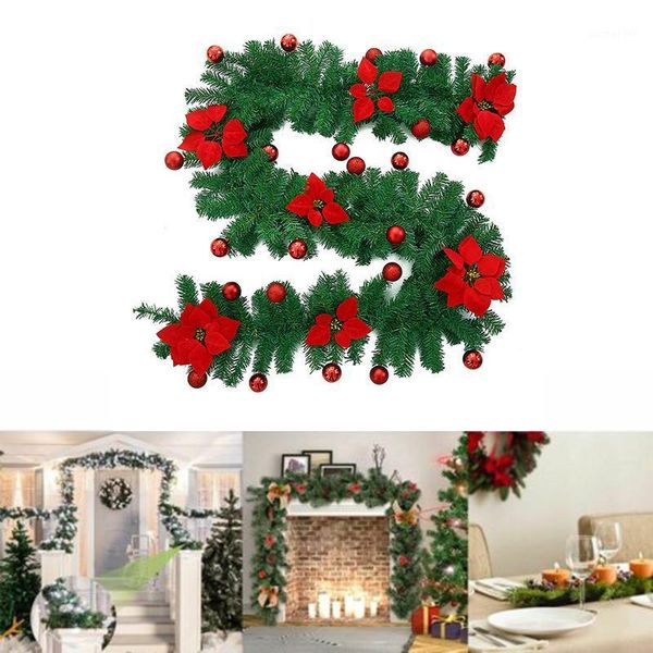 

9ft christmas garland xmas imperial pine fireplace wreath ornaments with/without led lights dnj9981