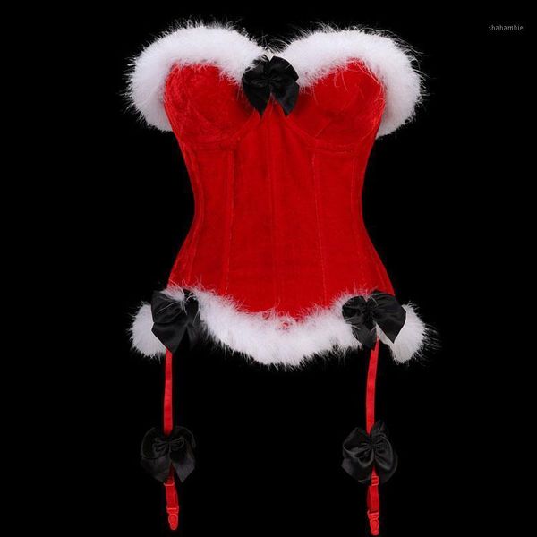 

women's luxurious valentines marabou trim overbust bustier corset velvet christmas lace up side zipper corsets1, Black;white