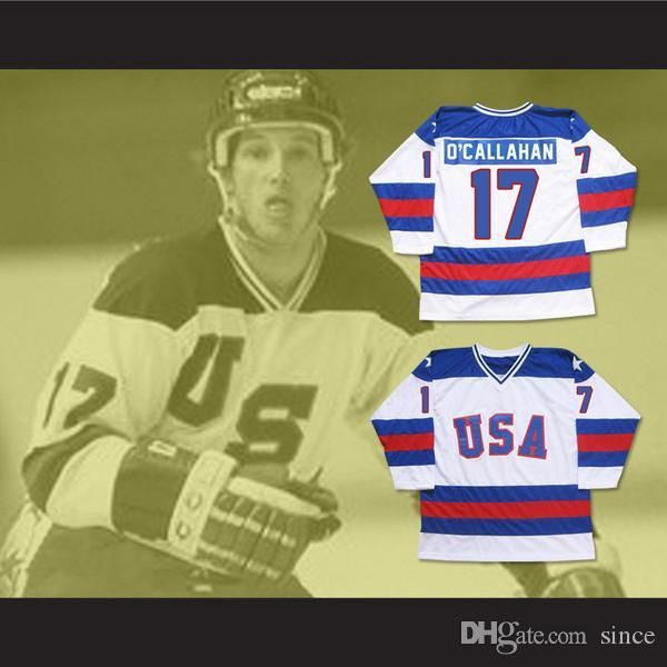 

2016 customize #17 jack o'callahan men's authentic stitched embroidery logo hockey jersey 1980 miracle on ice team usa m, Black;red