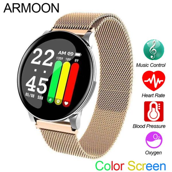 

w8 men's women's sports smart watch, wristband with heart rate blood prsure control, incoming call, sms and color music