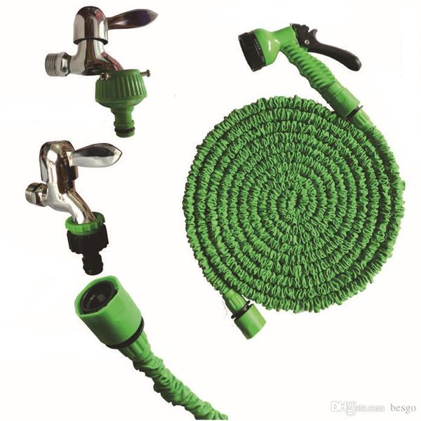 

plastic green blue lengthen 150ft graden retractable water hose set car washing expand water hose multi-function spray dh0755-5 t03