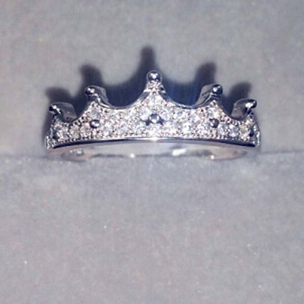 

Luxurys Designers Fashion Jz014 Baroque Gothic style micro inlaid zirconium crown female Princess queen Korean version ring, Silver
