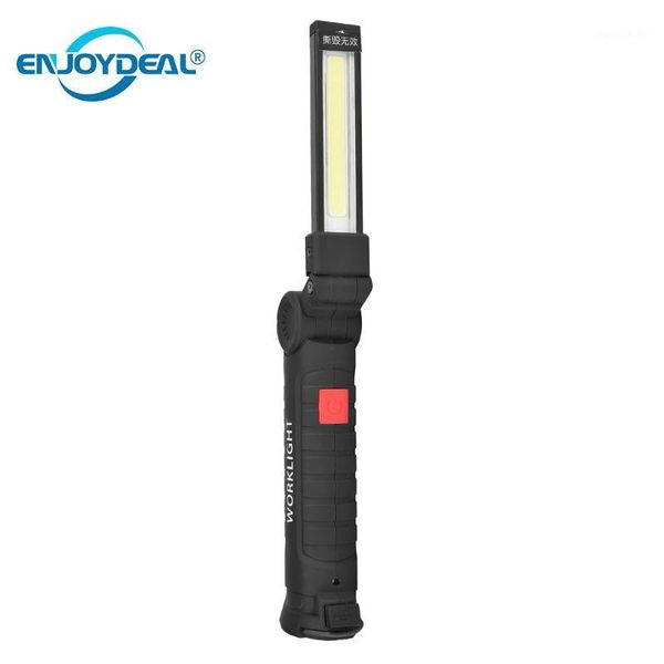 

flashlights torches rechargeable 3 mode led working lamp torch usb work light foldable magnetic lantern with hanging hook for lignting1