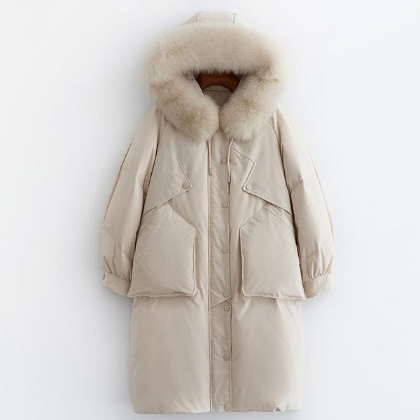 

women's down & parkas jacket winter coat female long women coats warm fur collar hooded 2021 mujer chaqueta b19r02526 pph1175, Black