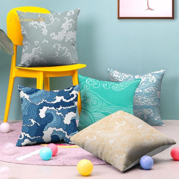 

classic japanese landscape printed cushion decorative pillow ukiyo art pillowcase home decor sofa throw pillow 45x45cm case