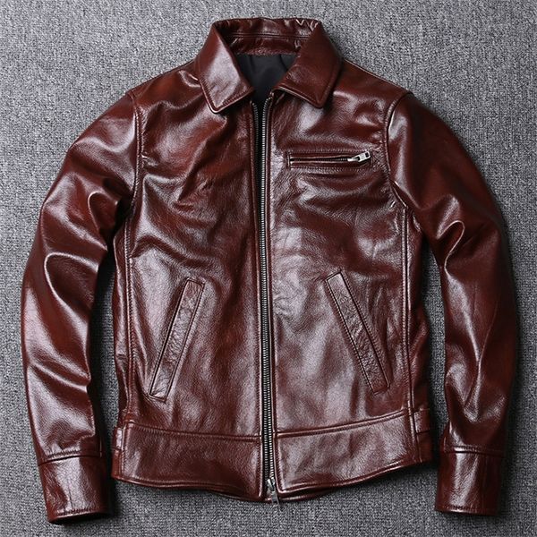 Frete grátis.2020 Novo estilo genuíno jaqueta de couro, casaco de couro masculino casual, qualidade batik biker outwear.sales lj201029