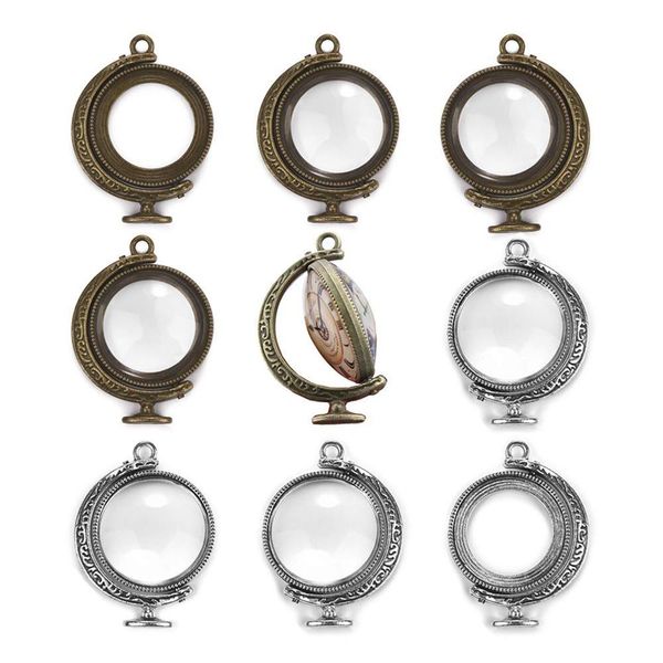 

15pcs moon rotate double side подвеска поднос с 25мм круглый кабошон base установка подвески fit ожерелье diy ювелирных изделий изготовление, Black
