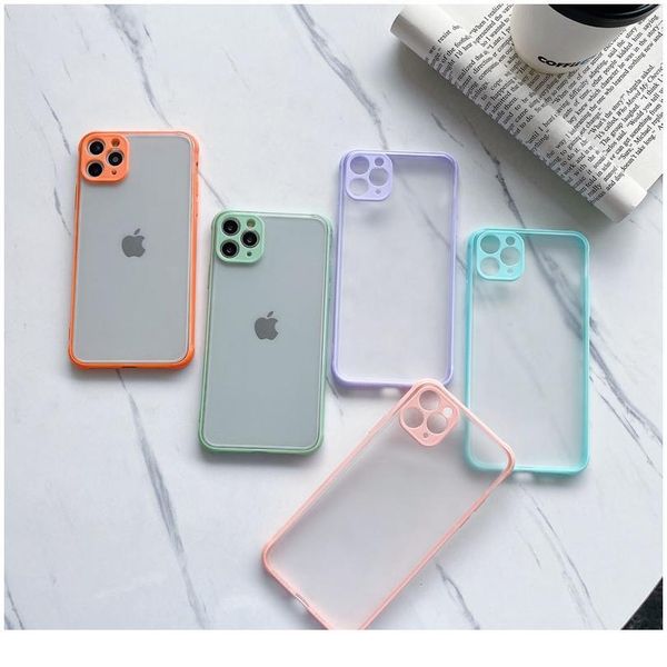 

shockproof sile phone case for iphone se2 xr xs max 7 8 6s plus x matte soft frame hard pc c bbydrm