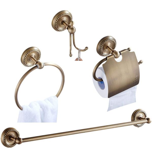 

ванна аппаратная 4 шт набор полотенец кольцо держатель hook аксессуар bronze латунь ванной полотенцедержатель настенный туалетное рулонной б