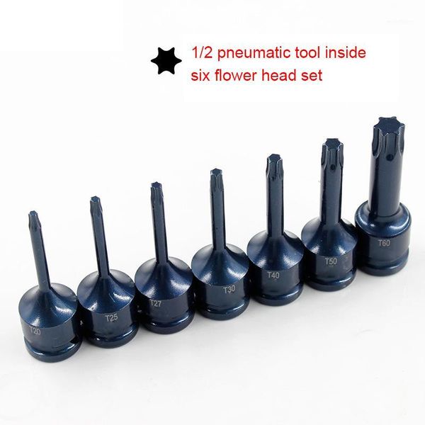 

7 pcs 1/2 inch drive torx star bits socket set t20/25/27/30/40/50/60 drive torx star bits socket set-301