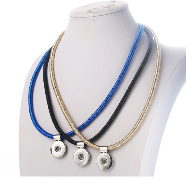 

3 colors 49cm necklace ginger snaps button pendant diy fit 18mm snap jewelry gift for wo bbyqbu, Silver