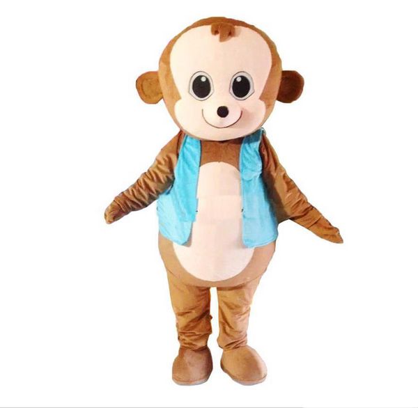 2019 fábrica novo quente lindo macaco mascote trajes vestido extravagante foto real frete grátis