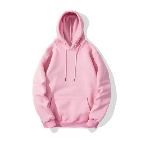 

autumn and winter men and women with the same solid color plus size sports hooded casual plus velvet sweater factory direct sales, Black