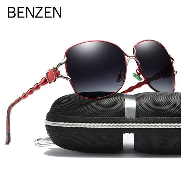 

benzen sun glasses for women big alloy frame polarized sunglasses female luxury shades ladies eyewear 6693, White;black