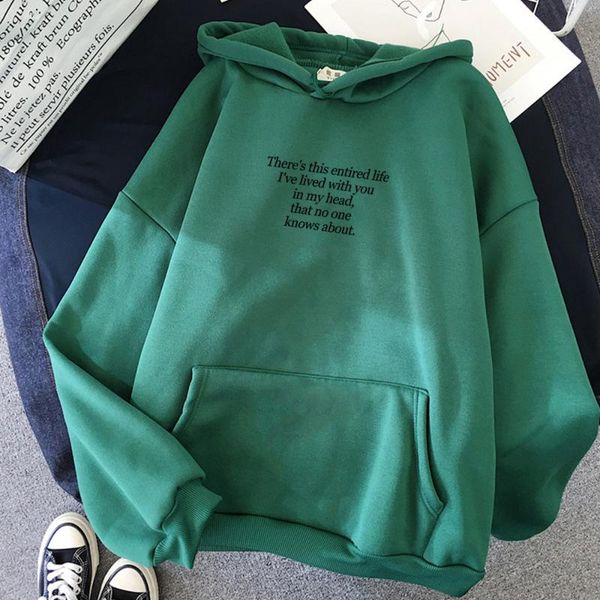 

english letter print warm streetwear women's sweatshirt korean style hoodie harajuku punk hoody ladies feminine itself western, Black