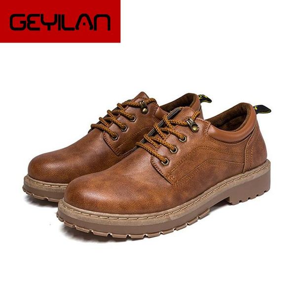 

new men tooling shoes man shoes retro casual booties male trend british joker leather lace-up men 0303, Black