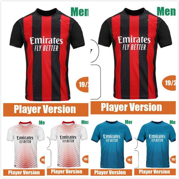 

player version ibrahimovic 20 21 soccer jersey paqueta bennacer romagnoli calhanoglu 2020 2021 football shirt theo rebic maillot, Black;yellow