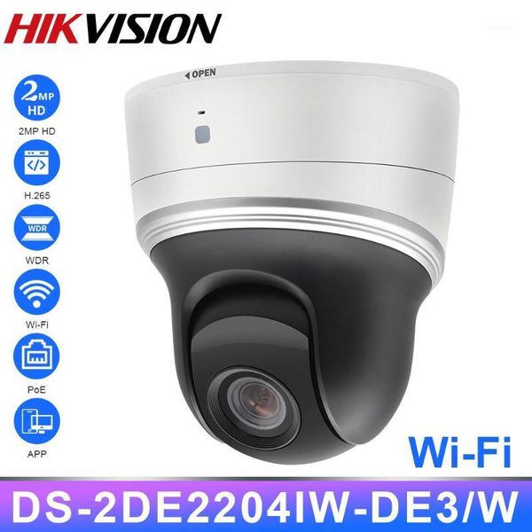 

hikvision wifi ptz ip camera 2.8-12mm 4x zoom ds-2de2204iw-de3/w poe hd 2mp h.265+ ir20m wdr blc hlc mic wi-fi network ipc cam1