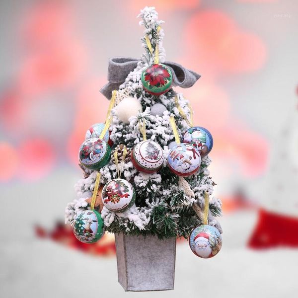 

christmas santa claus snowman ball iron metal candy storage box candy gift box christmas decoration hanging ornament tree decor1
