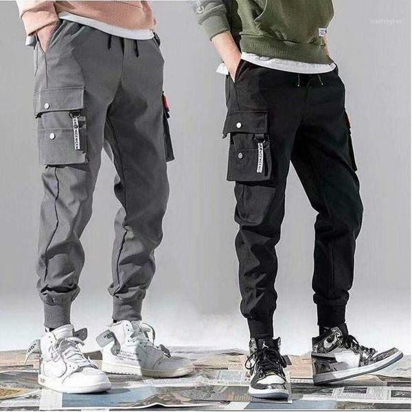 

2020 autumn winter men's cargo pants black men hip hop harem pant streetwear jogger sweatpant fashion casual trousers male pants1