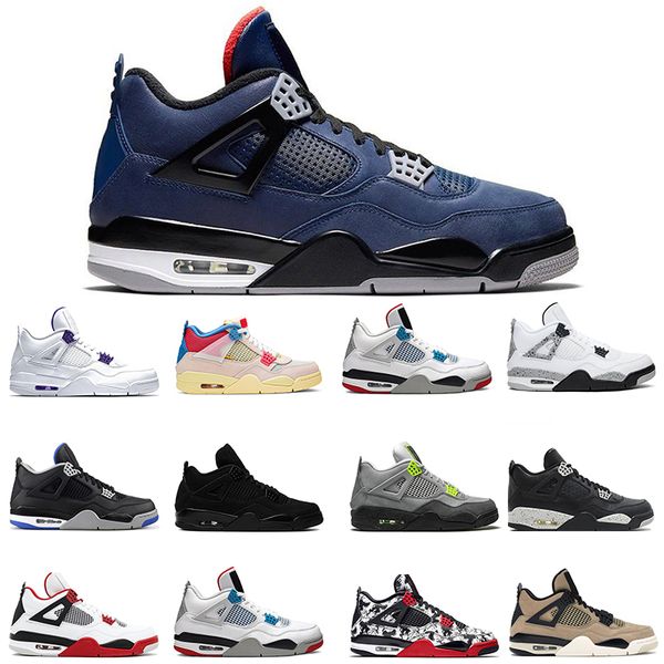 

men basketball shoes 4s what the pure money white cement metallic purple blue white cactus wins trainer sneakers 7-13