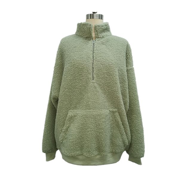 

2019 autumn and winter high-quality ladies winter particles outdoor warm and windproof jacket fashion particles plush loose fitting jacket, White;black