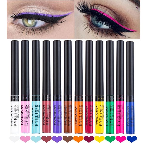 Renkli Eyeliner Kalem Gözler Makyaj Su Geçirmez Sıvı Renk Göz Astar Kalem Makyaj Araçları Toptan Güzellik Aracı Venor