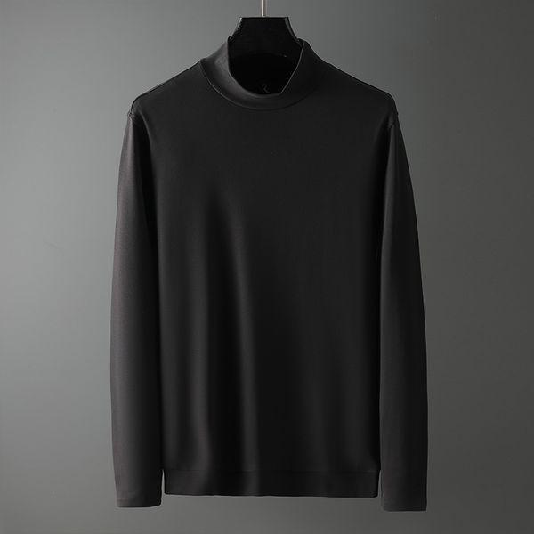 

2021 new soft gold make male tshirt high sleeve long color shirt autumn and thin winter fit poles eff8, White;black