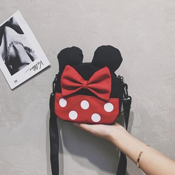 

cartoon diagonal bag women 2020 new small fresh student shoulder bag fashion cute soft sister bow canvas