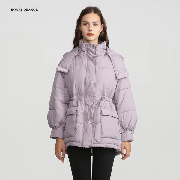 

2019 winter hooded parkas women down cotton jacket ladies warm loose drawstring cotton padded coats female short overcoat1, Black