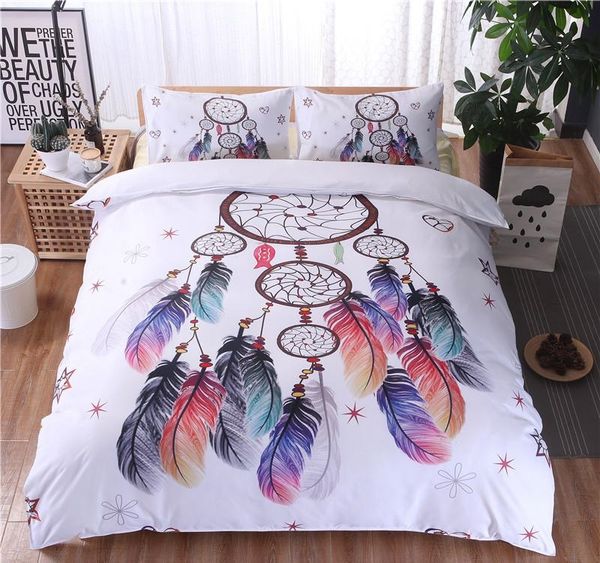 

lism digital printing bedding set king size quilt cover feather print for girls used single bed linen duvet covergg