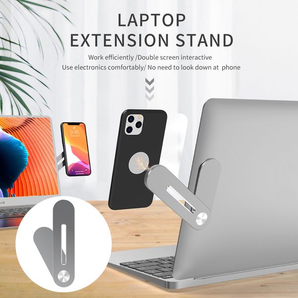 

magnetic phone holder side mount fixed clip on flat & slim monitor cellphone stand for macbook ipad iphone laptop