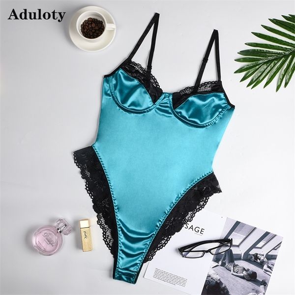 

aduloty new fluorescent multicolor women's teddy lingerie corset lace bra one-piece thong underwear set pajamas lj201211, Red;black