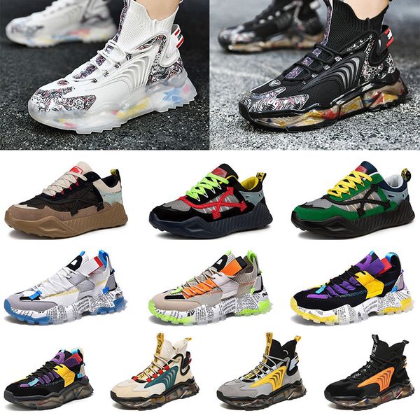 

2021 wholesale mens running shoes colorblock casual sneakers gray daily low-socks shoes round toe laces size 40-46, White;red