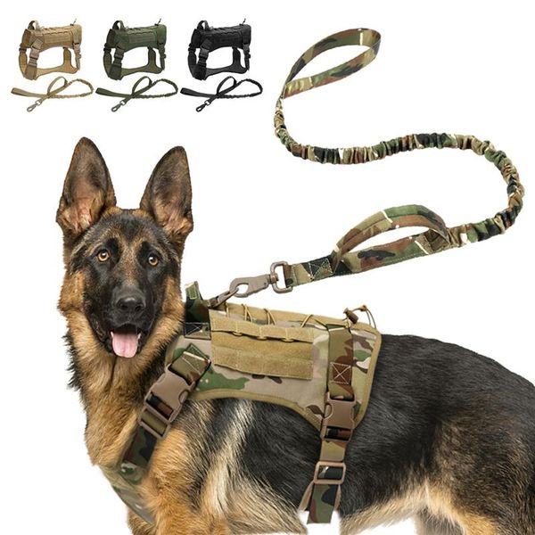 

tactical dog harness vest military k9 working dog clothes harness leash set molle dog vest for medium large dogs german bbyhio
