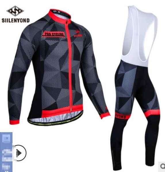 

siilenyond autumn cycling wear long sleeve strap set men's perspiration cycling wear mountain bike cycling wear