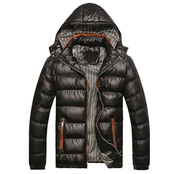 Jaquetas de inverno masculino com capuz Parkas casuais Homens Casacos grossos Thermal Shiny Coats Slim Fit Marca Roupas 7xl Sa045 201023