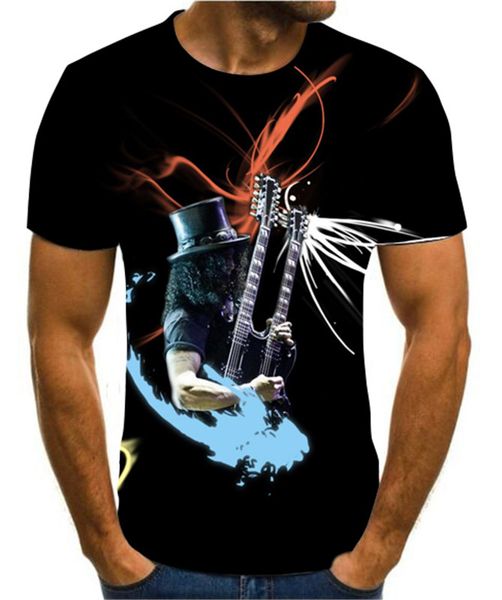 

punk guns n roses black heavy metal 3d gun rose print dress 3d print shirts harajuku funny aesthetic men clothing