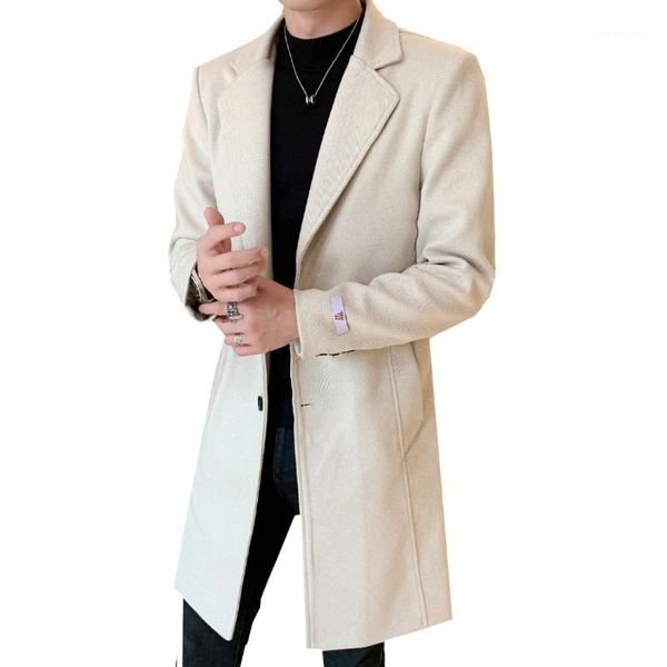 

new winter wool blends coats men business casual thick warm overcoat male formal windbreaker jackets man medium-long coat1, Tan;black