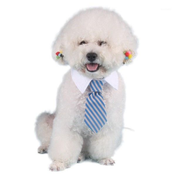

dog collars & leashes 50pcs fashion cat striped bow tie collar pet adjustable neck white for tuxedo1