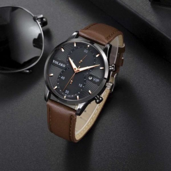 

watch, tiktok live men's men's watch, belt quartz, Slivery;brown