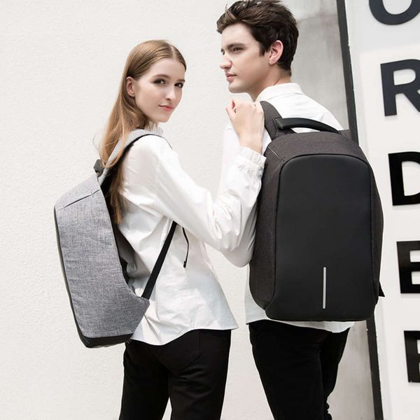 

anti theft oxford cloth leisure backpack men's usb rechargeable schoolbag for college students